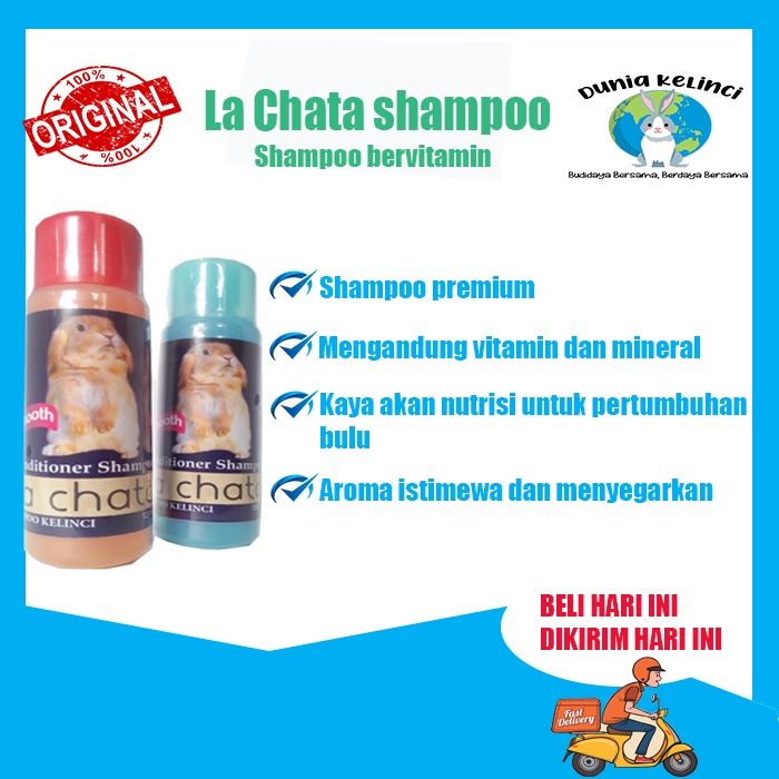 SHAMPOO KELINCI PENUMBUH BULU LA CHATA WANGI DAN MELEMBUTKAN