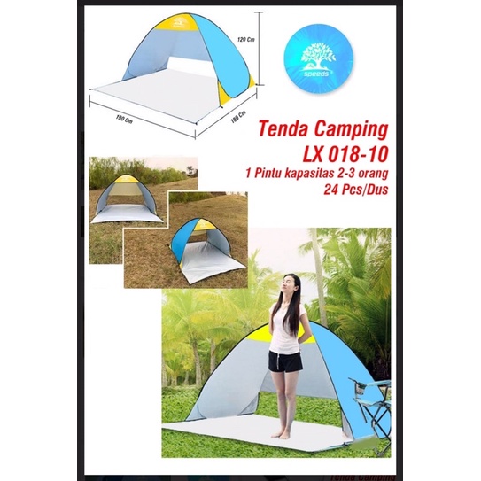 Tenda SPEEDS LX018-10 Camping Terbuka Otomatis Piknik/Pantai/Santai 2-3 Orang