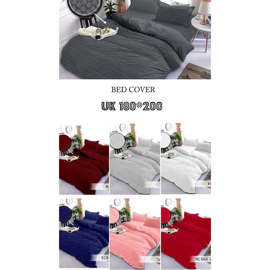 Bedcover Selimut Aesthetic Tanpa Sprei Bahan Katun Jacquar Emboss King Size uk 180x200