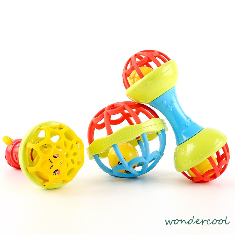 Mainan Bayi Bola Kerincingan Bahan Karet Lembut Teether Rattle Bayi | Baby Toys-Won
