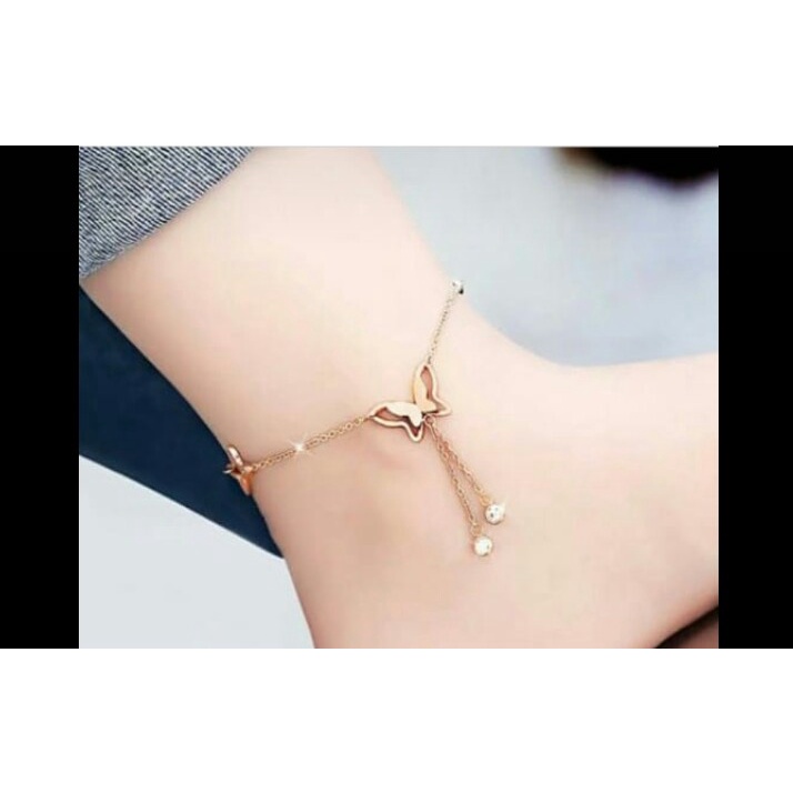 gelang kaki titanium wanita korea cantik