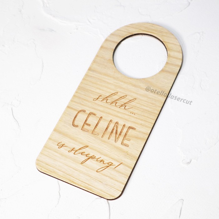 Custom Baby Wooden Door Sign Dekorasi Pintu Kamar Nama Anak Props Baby