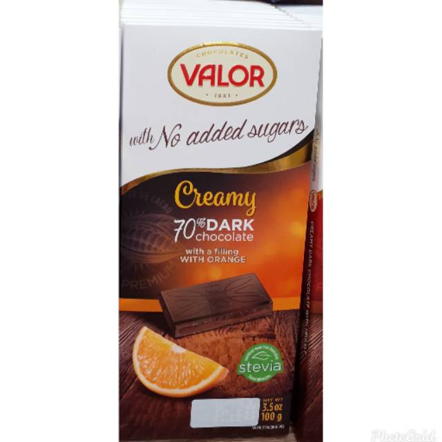 

Valor Creamy 70%Dark Chocolate With Filling Orange-Chocolate Import