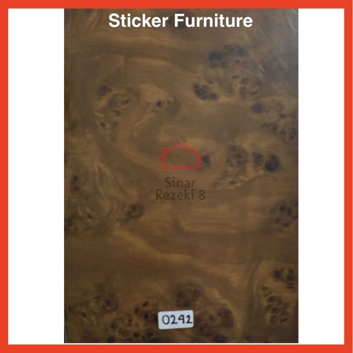 Sticker Furniture Coklat Wallpaper PVC Meja Urat Kayu Lemari Alas 0242 .
