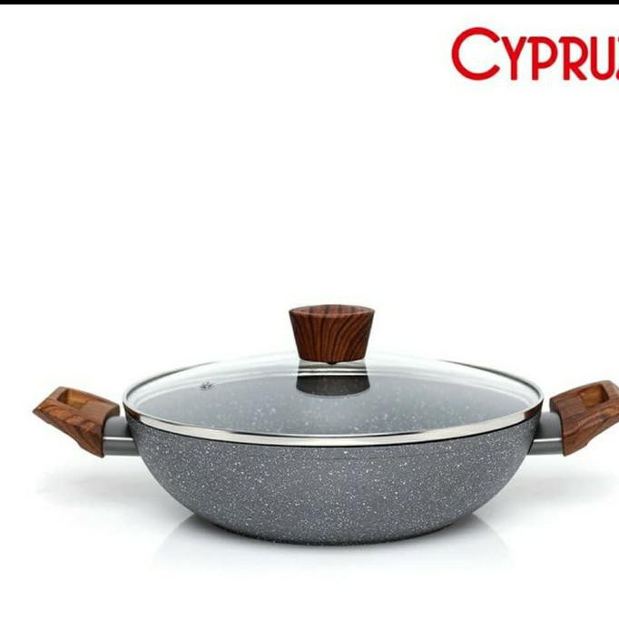 Berkualitas Cypruz Kuali Wajan 28Cm 28 Cm Wok Marble Granit Anti Lengket - 28Cmtanpatutup Promo