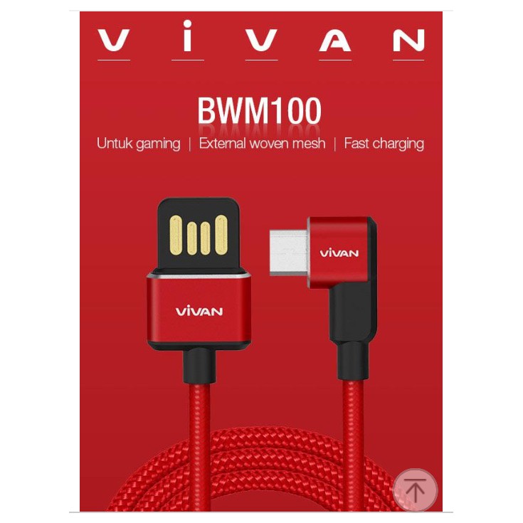 Gamer Kabel Gaming Cable Data Charger Vivan BWM100 Android MICRO USB