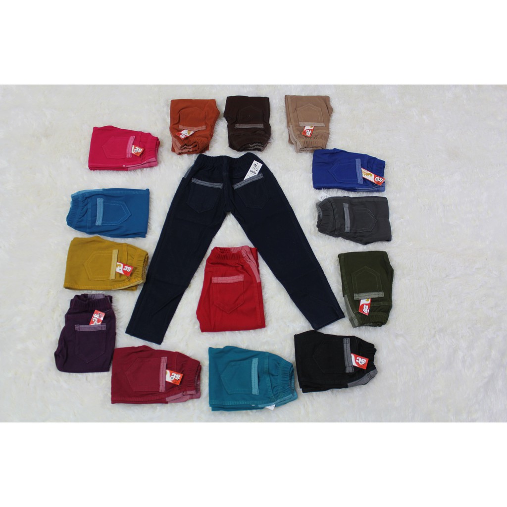 Celana Legging Denim Kantong / Pocket Anak&quot; Ukuran S,M,L  (LGa)