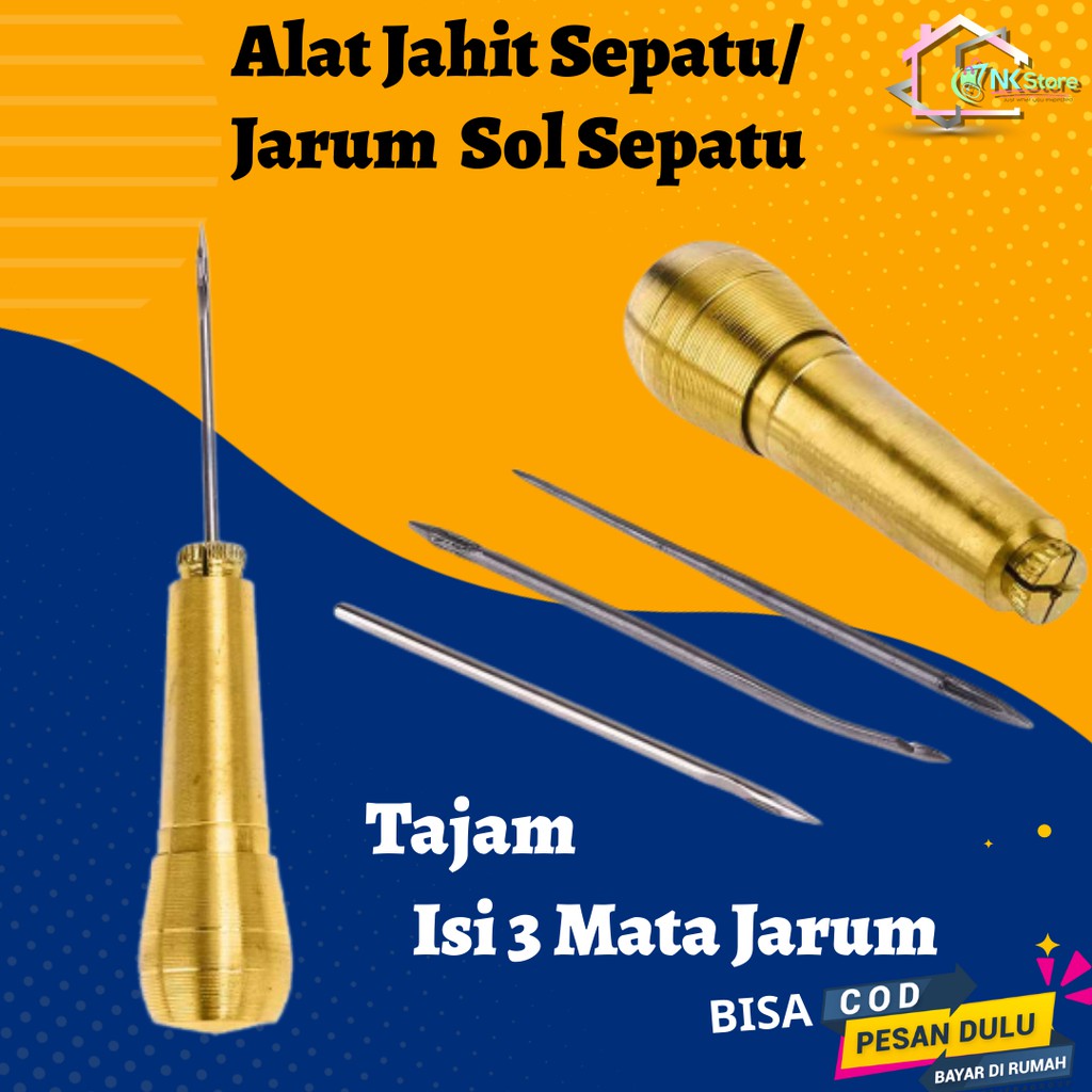 Jarum Alat Sol Jahit Menjahit Sendal Sepatu Canvas Kulit TOOL Sewin