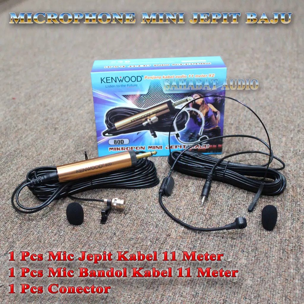 mic jepit KENWOOD KW-80D mic clip on free mic bando