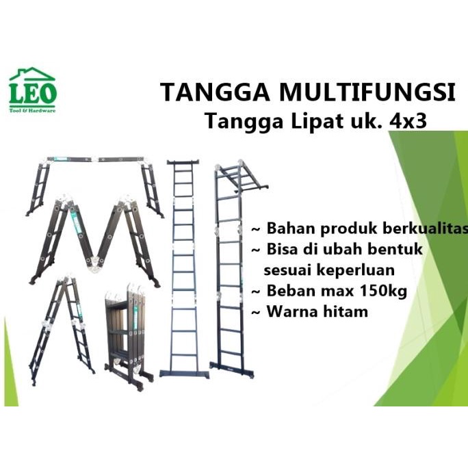 Tangga lipat Multifungsi Multipurpose serbaguna 3.47 Meter Aluminium