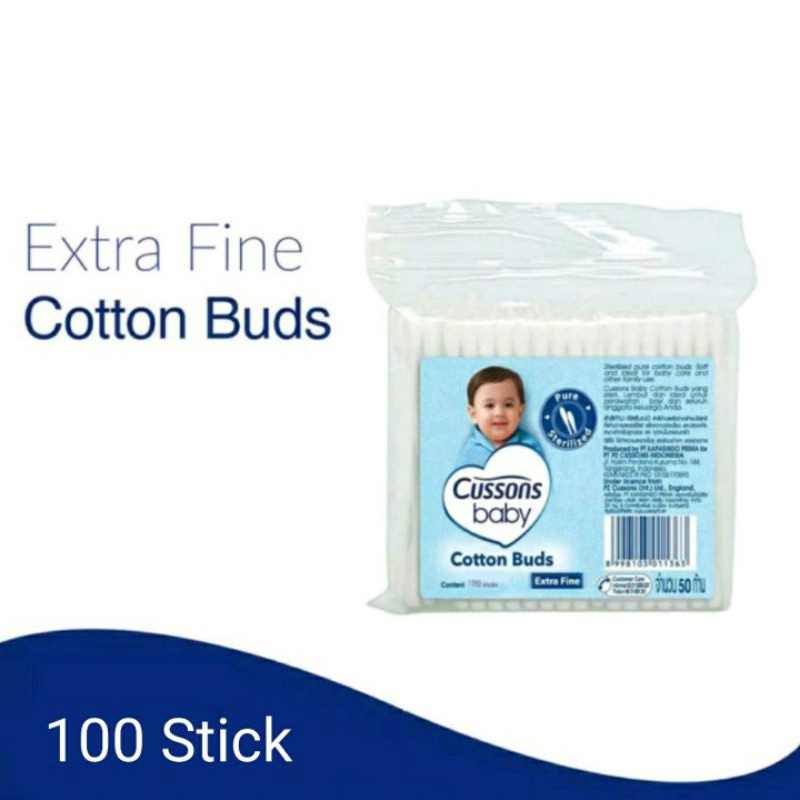 COTTON BUDS isi 100s Cussons | 50s | 100s | Extra Fine | Regular | Cotton Bud For Baby Korek Kuping Bayi (Cussons)