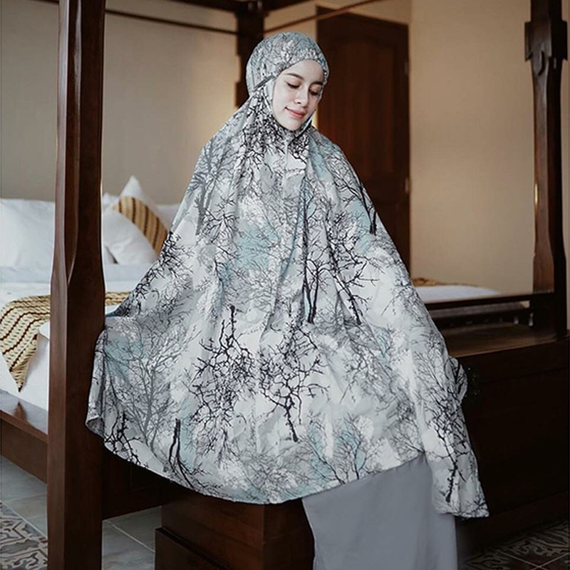 Mukena Winter Artwork Blue - Mukena Dewasa - Mukena Cantik - Mukena Murah