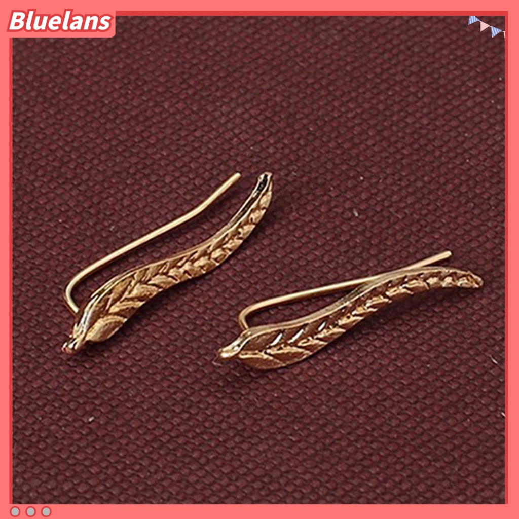 Bluelans 1 Pair Ear Stud Leaf Shape Exquisite Alloy Fashion Stud Earring for Women