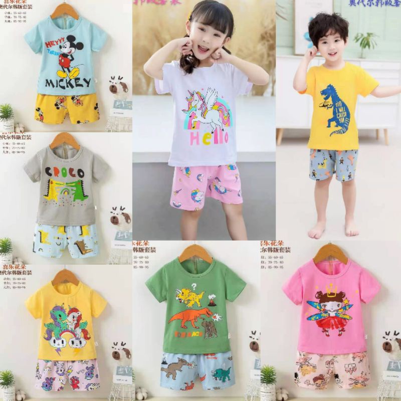 SETELAN BAJU TIDUR/BAJU SANTAI ANAK IMPORT MOTIF 0130