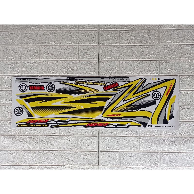 STRIPING DECAL VARIASI YAMAHA VIXION OLD LAMA F150 MERAH KUNING