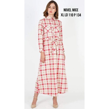 Gamis Dress Panjang Remaja Dewasa Novel Mice