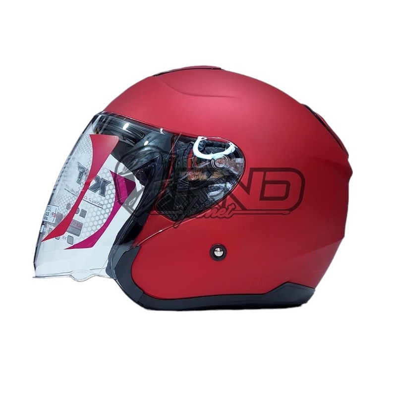 Helm KYT KYOTO R Merah Maroon Doff Original Half Face SNI DOT