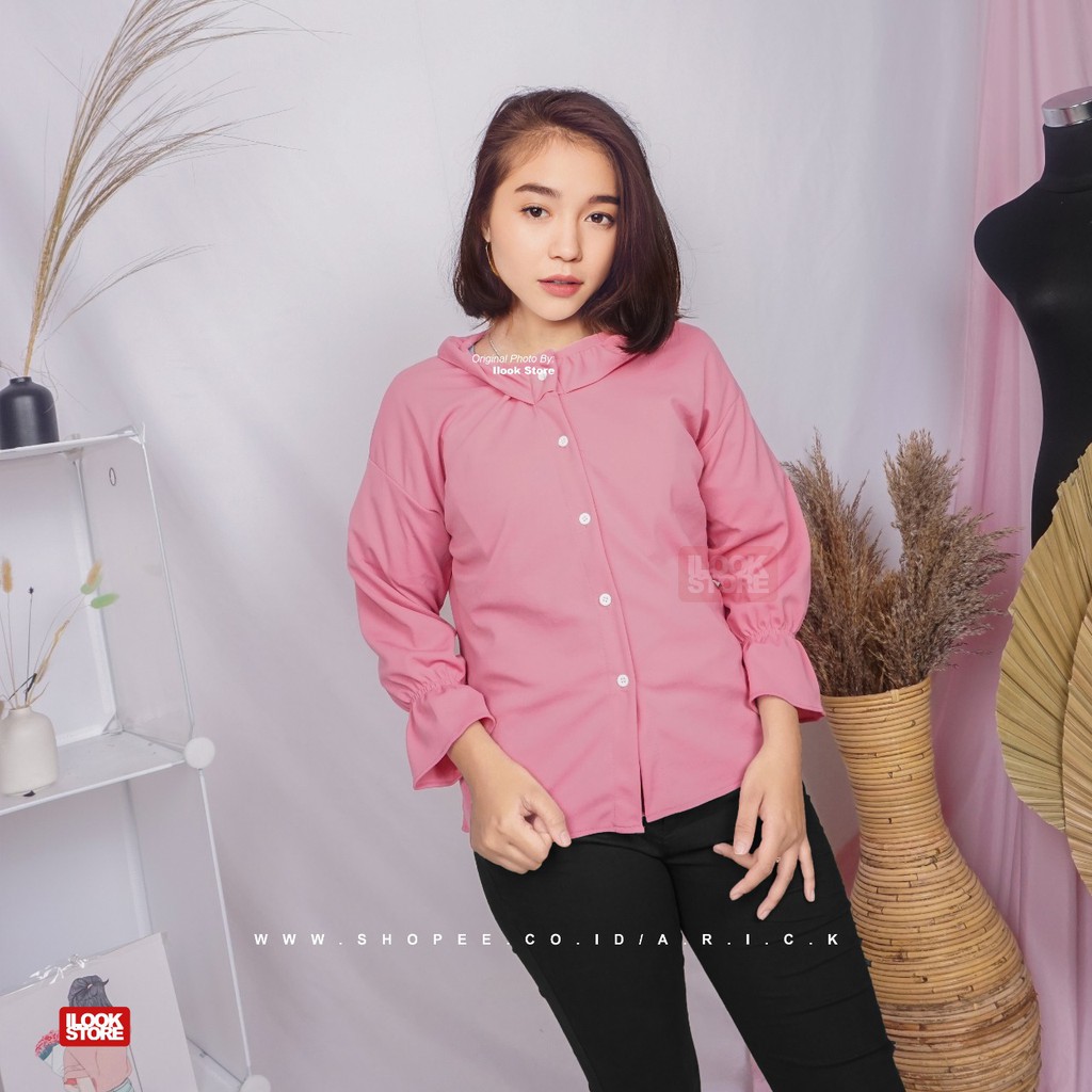 ilook | Valery Top Blouse |Atasan Wanita Blouse | Bahan creap - Fit to L-Valery Top - Dusty