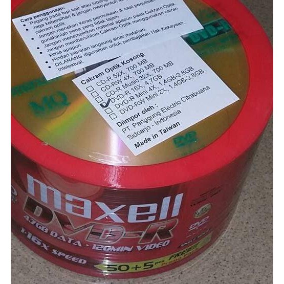 ʖ Maxell Dvd R 16x Roll 50 5 U Shopee Indonesia