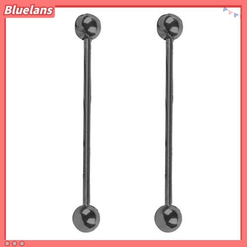 Bluelans 1Pair Unisex Punk Stainless Steel Barbell Long Tongue Rings Studs Body Piercing