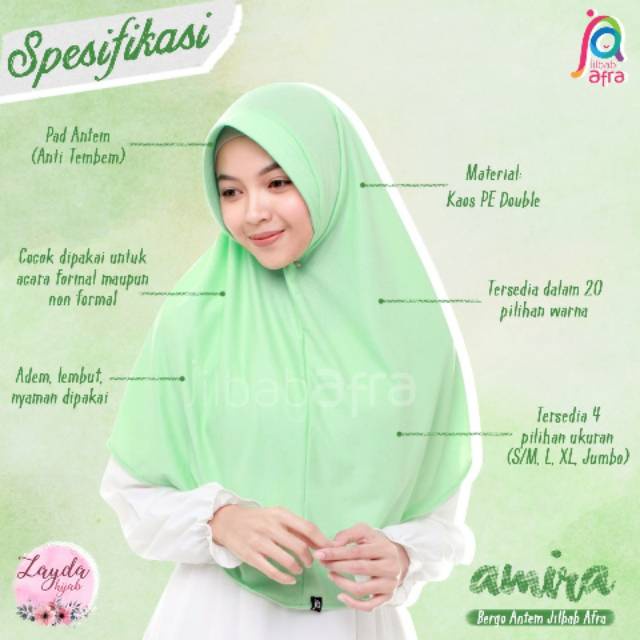 READY STOCK!! Bergo Amira Jilbab Afra