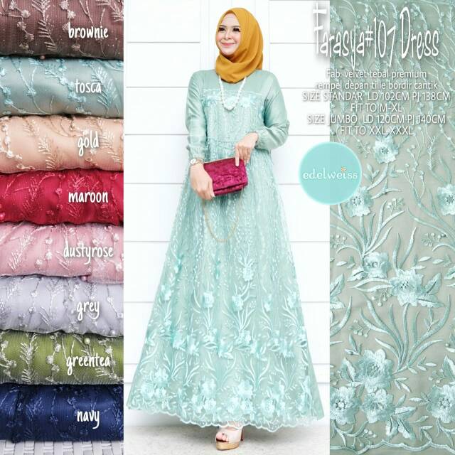EDELWEISS Farasya #107 Dress brokat bridal tile murah cantik terbaru fashion muslim modern kekinian