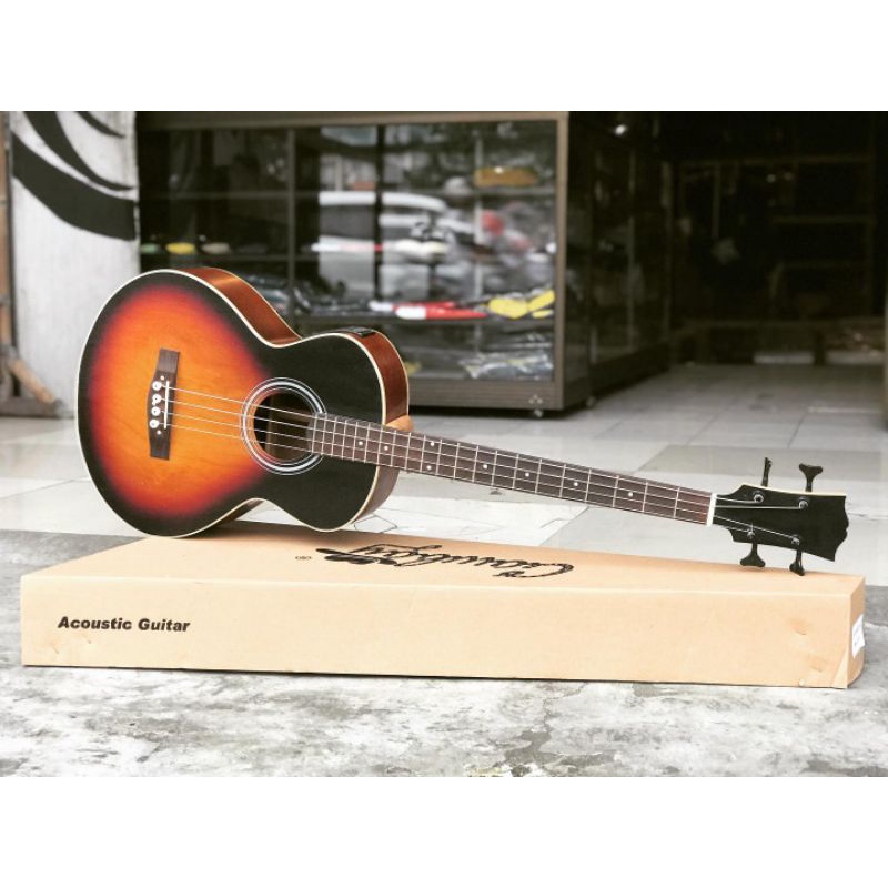 (PROMO GITAR BASS)BASS AKUSTIK ELEKTRIK NECK MAPLE