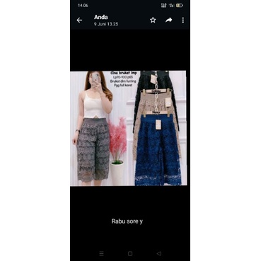 celana brokat wanita import