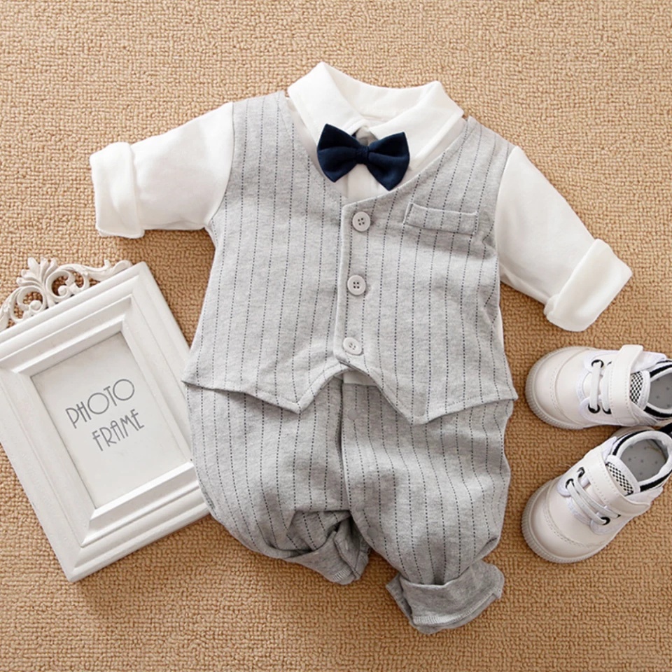 A28 JUMPER BAYI GREY FORMAL SUIT / ROMPER ANAK BAYI 3 6 BULAN 9 12 BULAN / JAS BAYI COWOK