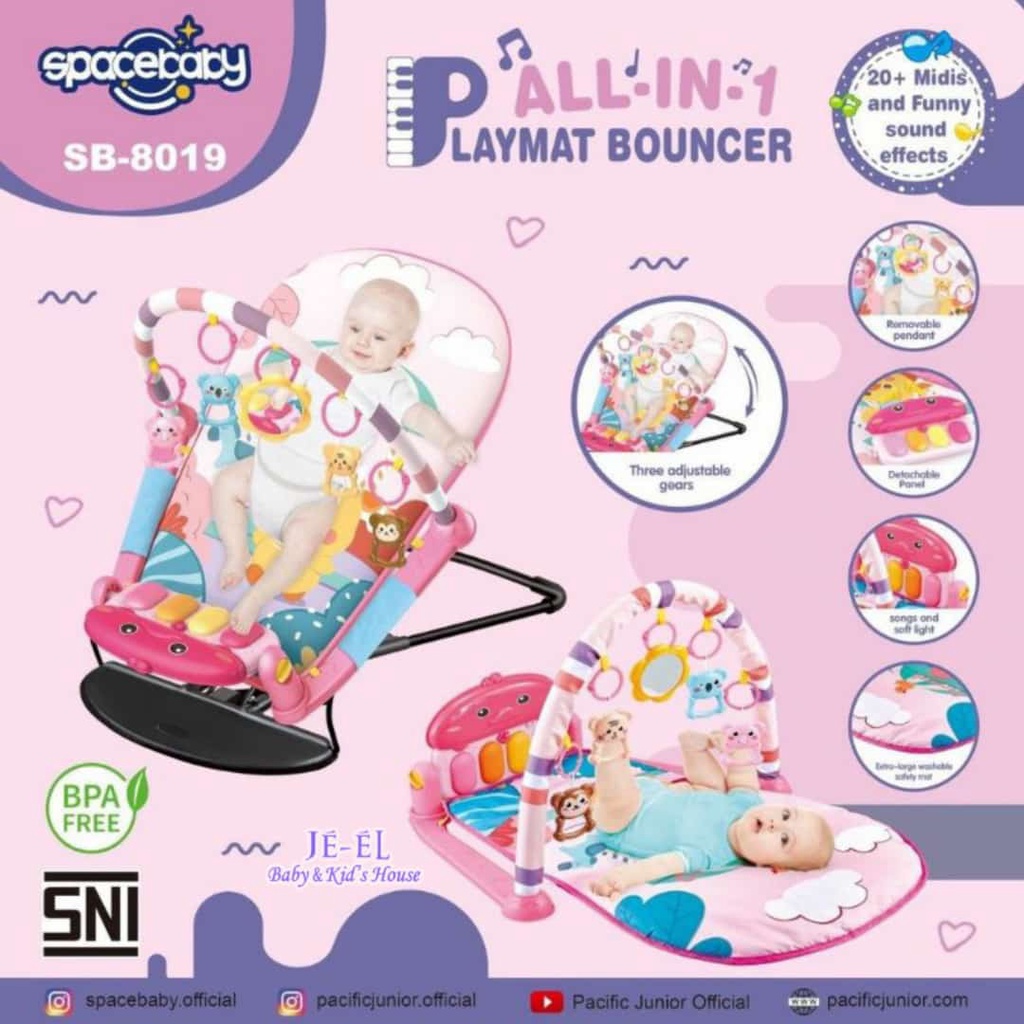 Space Baby 2in1 Piano Playmat Bouncer SB 8019 / Piano Bouncer Spacebaby