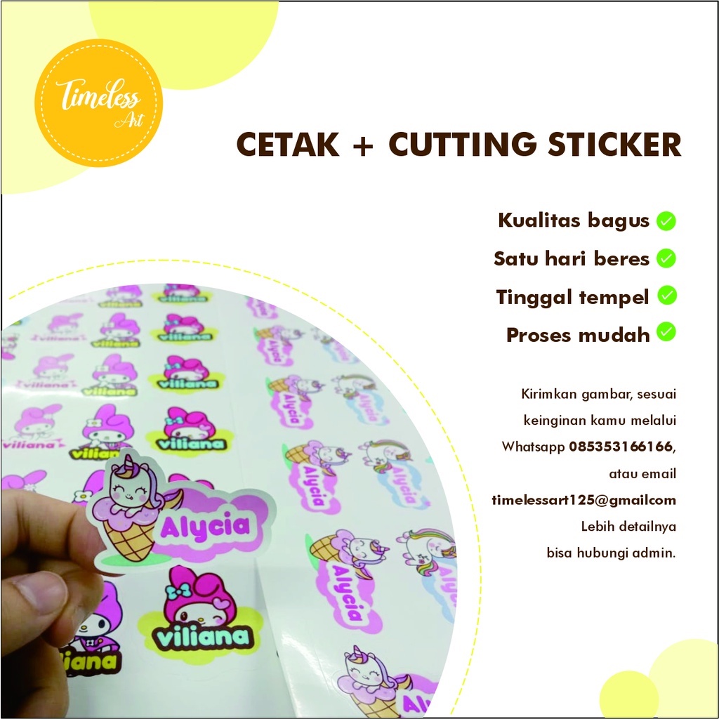 

TIMELESS Cetak Plus Cutting Stiker Label Vinyl Glossy/Transparan A3+ (TANPA MINIM ORDER)