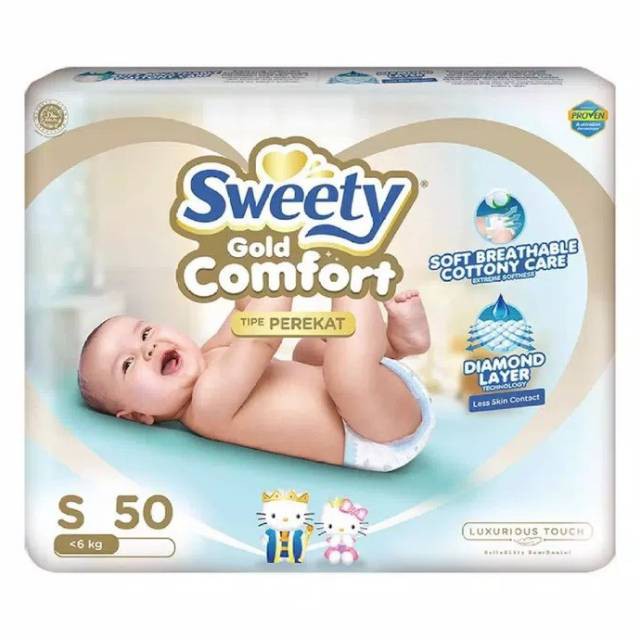 POPOK SWEETY GOLD COMFORT NB 52 / S50 / M48 PEREKAT