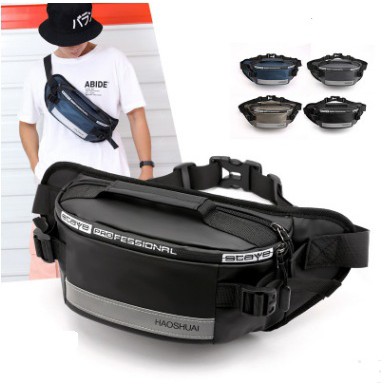 Tas Selempang Pria Wanita waterproof Tas pria Wanita Anti Air Waistbag Multifungsi #10