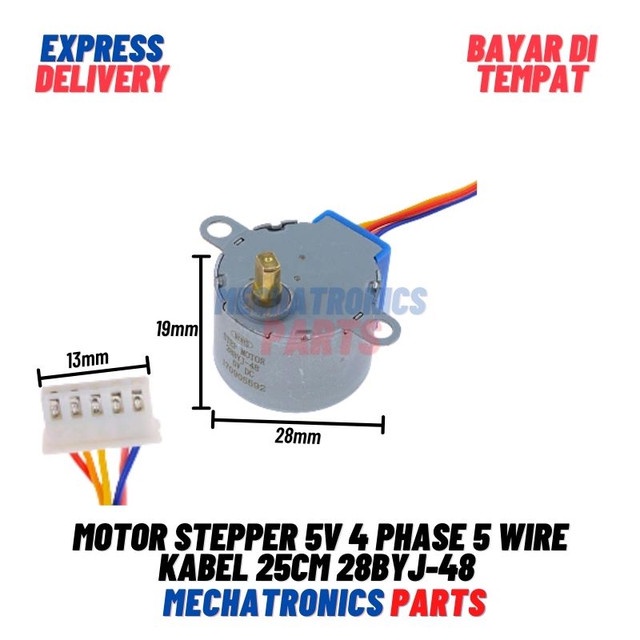 [5656] MOTOR STEPPER 5V 4 PHASE 5 WIRE KABEL 25CM 28BYJ-48 FOR ARDUINO DC5V