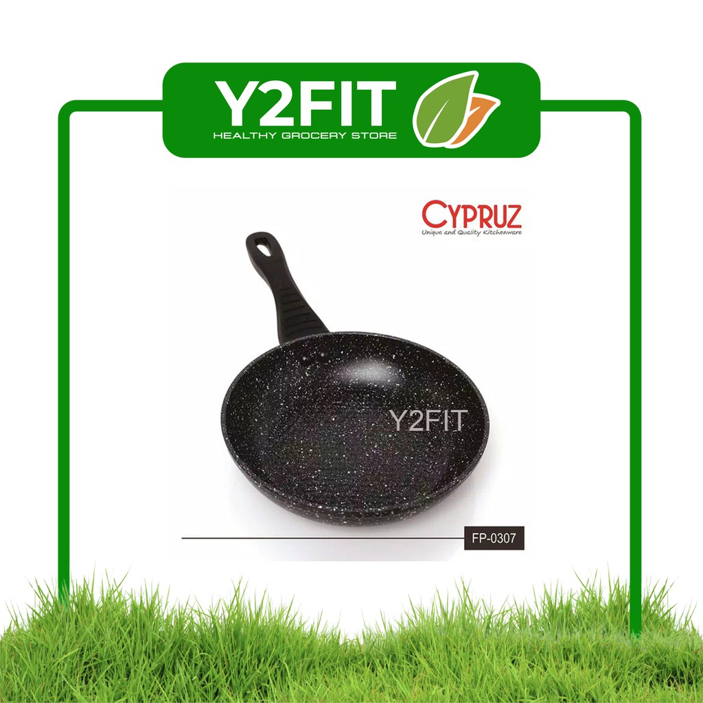 KH CYPRUS FP0307 FRYPAN MARBLE INDUCTION 24 CM TEFLON INDUKSI FRY PAN