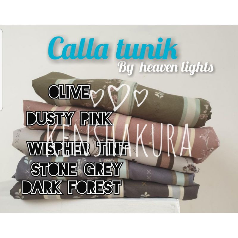 CALLA TUNIK Dusty pinky M Dark forest XXL Calla Plain Tunic Black XXL by. HL Heavenlights