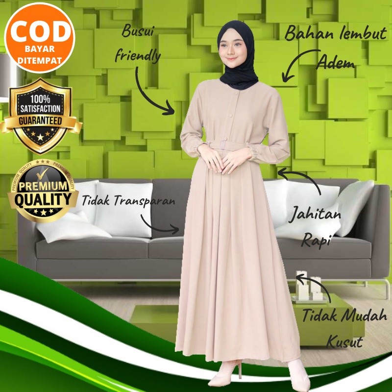 Gamis Syari Terbaru Baju Gamis Wanita Pakaian Wanita Atasan Wanita Kekinian Polos Coklat Susu