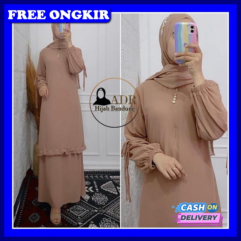 Baju Muslim Wanita Bsju Syari Murah Games Polos Mewah Jumbo Ghamis Cew Gamis Malaysia Lengan Pita