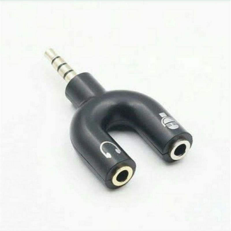 SPLITTER AUDIO 1 KE 2 MICROPHONE DAN HEADSET MODEL U TIPE U
