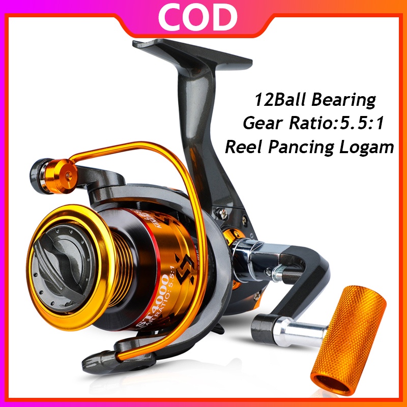 Sougayilang 1000-4000 Series Reel Pancing 12Ball Bearing Spinning Fishing Reel untuk Memancing di Air Asin