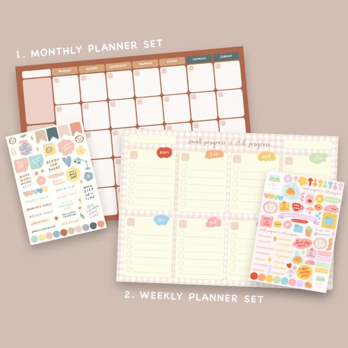 

Moon Pancake Monthly and Weekly Planner Bundle Set