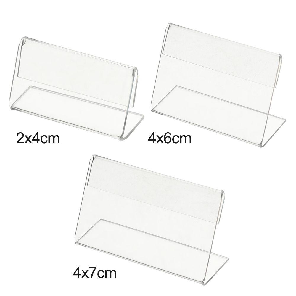 Solighter Acrylic Sign Display Holder Tempat Label Rak Bentuk L Toko Eceran Mini