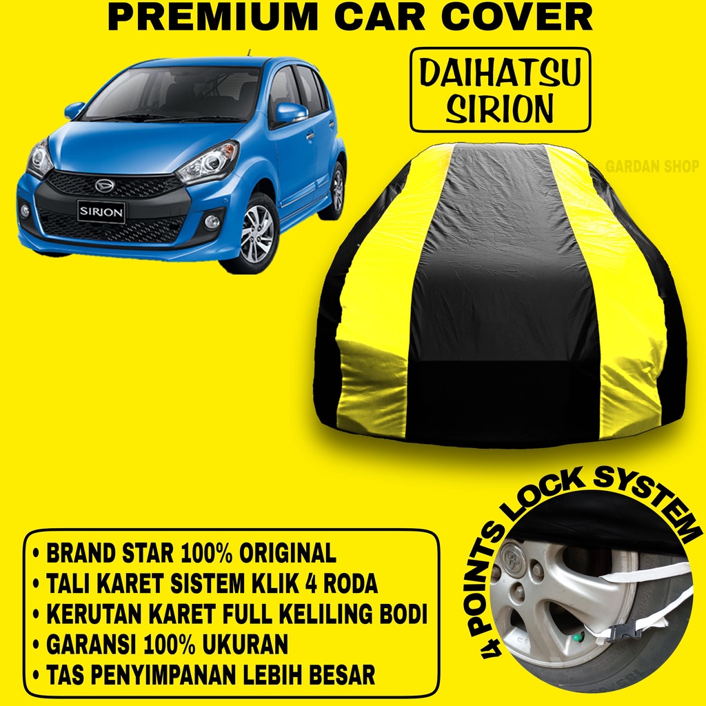 Body Cover DAIHATSU SIRION Sarung Strip KUNING Penutup Pelindung Bodi Mobil Daihatsu Sirion PREMIUM