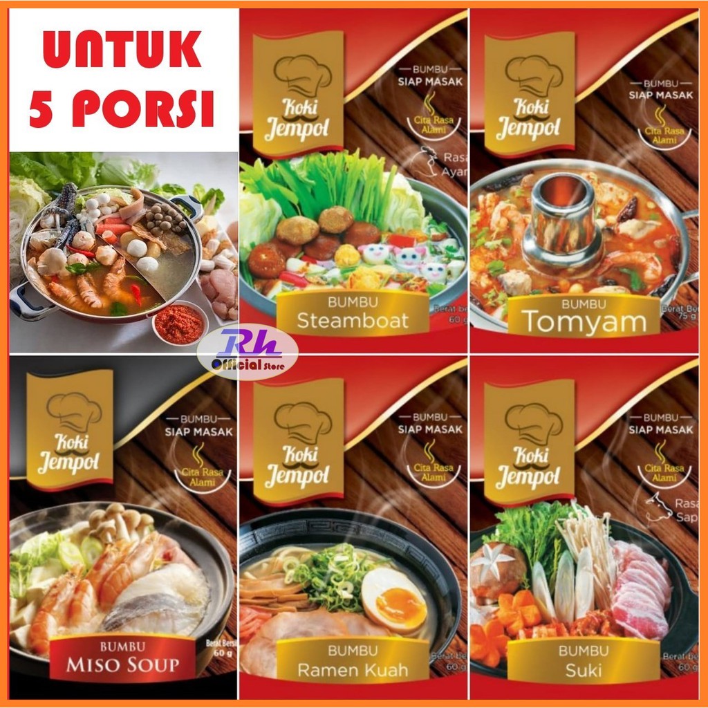 

Bumbu Instan bumbu koki jempol steamboat, suki, tomyam, ramen, miso soup