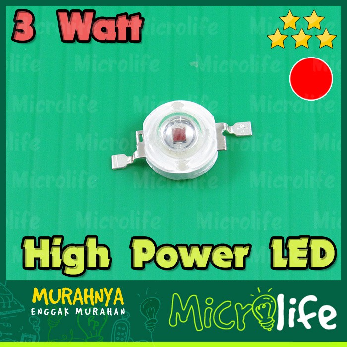 LED 3W MERAH 3 WATT HIGH POWER RED LED 3WATT