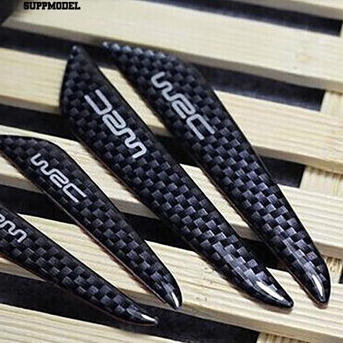 ⏲4 Pcs Carbon Fiber Mobil Side Doors Anti Gores Perlindungan Pengawal Trims Stiker