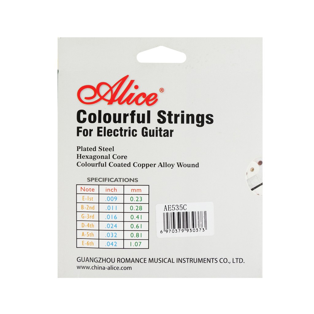 Alice AE535C Senar Gitar Elektrik Warna Pelangi 9-42