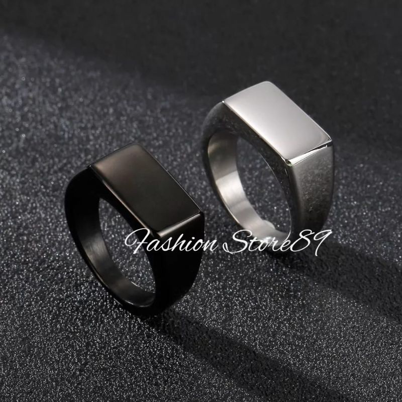 Cincin Pria Titanium Model Kotak Perhiasan Antikarat Fashion Pria Bestseller