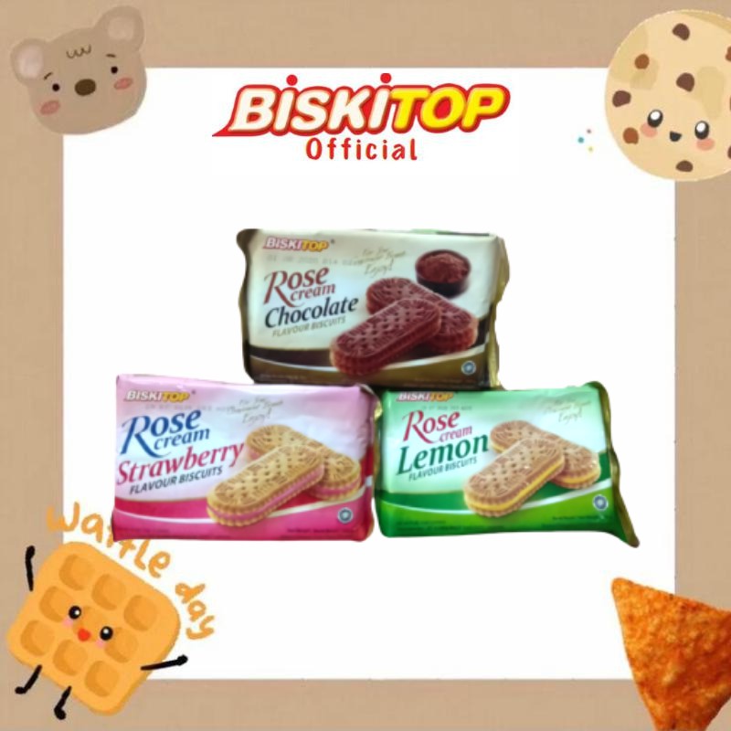 

BISKITOP OFFICIAL - ROSE CREAM (220 Gram) Biskuit Anak Enak & Renyah Rasa Coklat & Lemon Murah