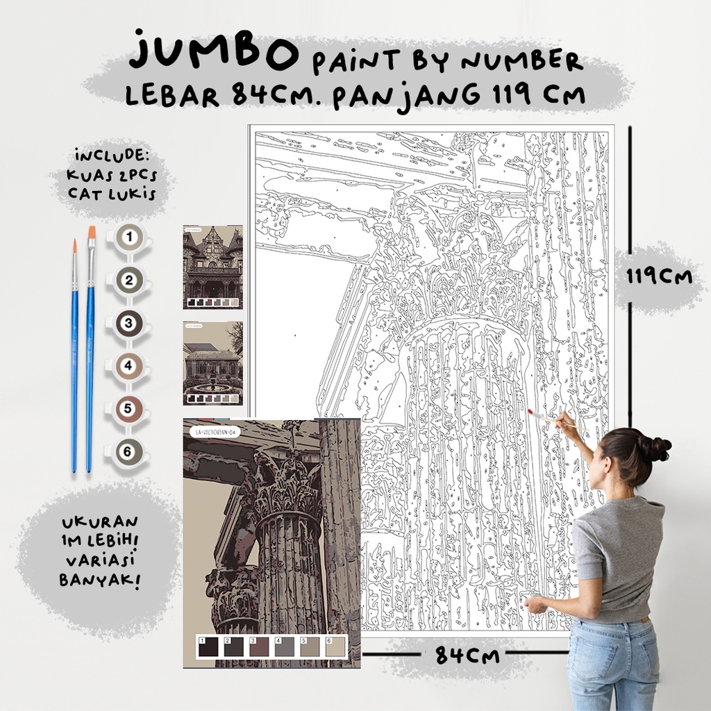 

JUMBO Paint By Number Kit, VICTORIAN VERSE 2 paint by number besar a0